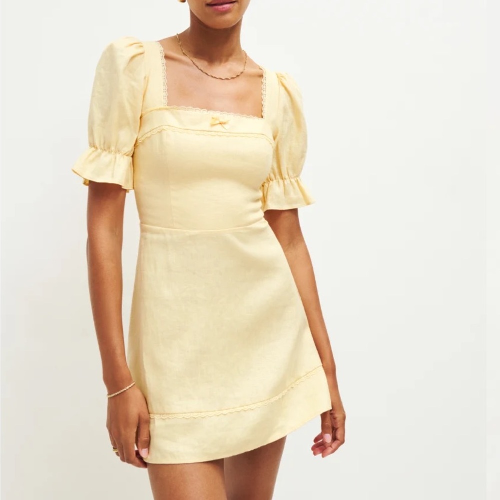 Reformation Yellow Mini Dress